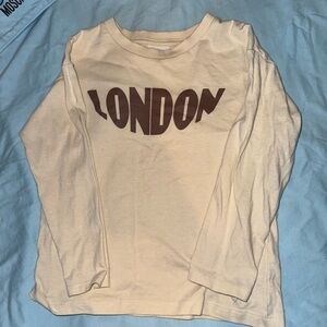 Zara Kids Cream Long Sleeve Tee with London Print